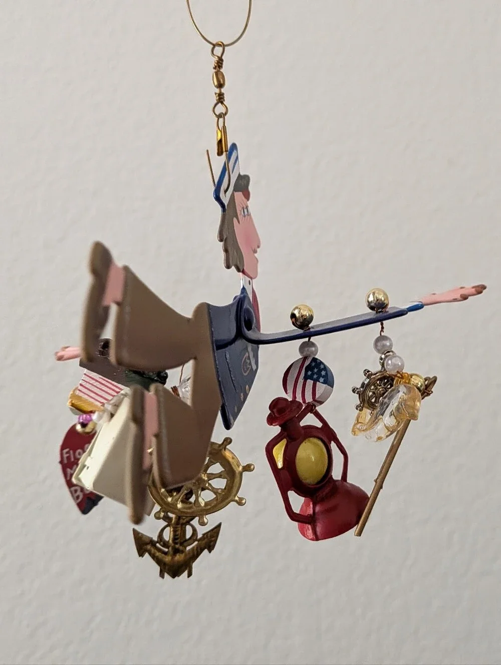 Karen Rossi for Silvestri Fanciful Flights The Boater Captain Ornament Patriotic